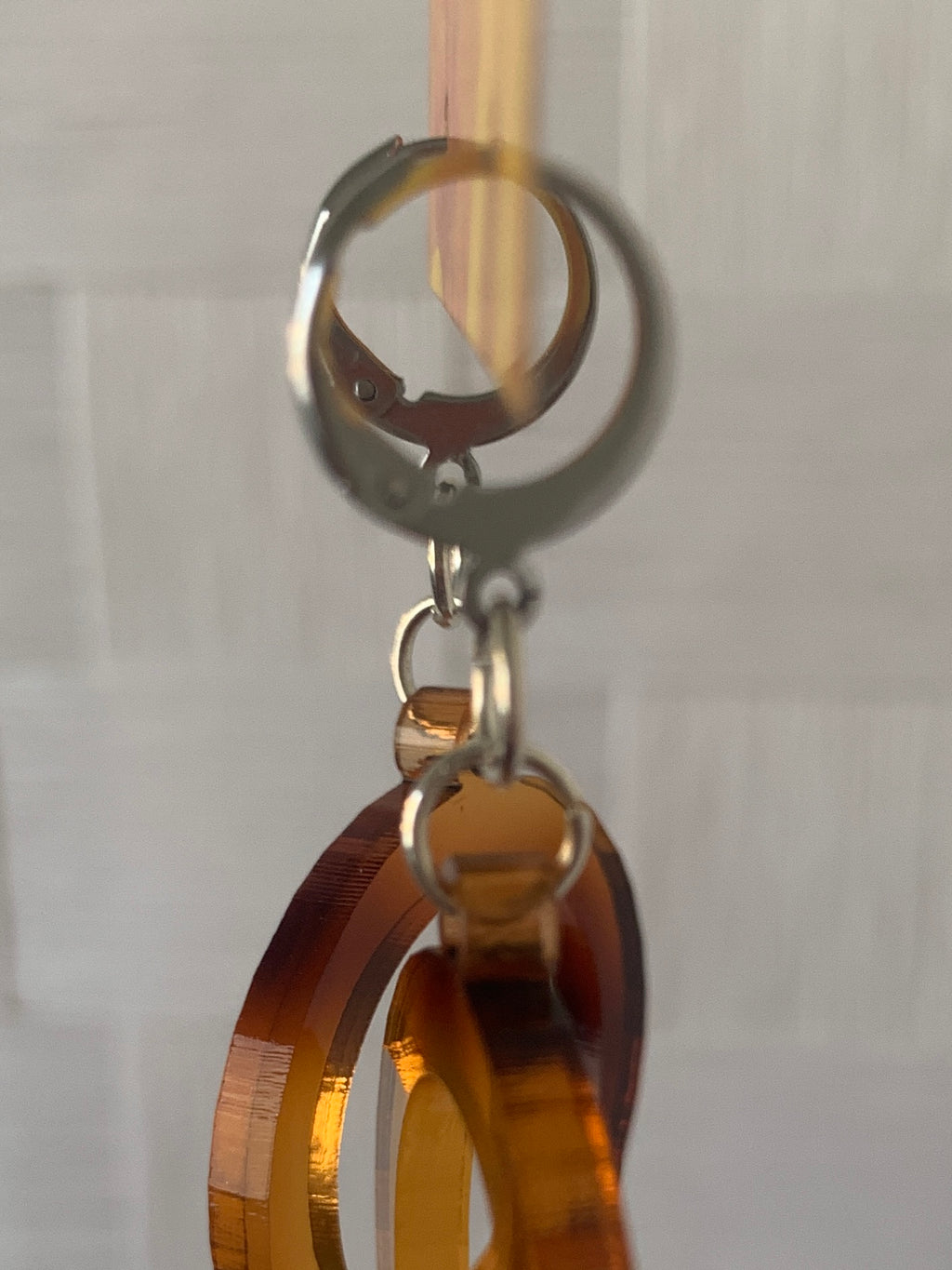 EARRINGS Classic Tortoise Shell Acrylic Round Dangle Rings